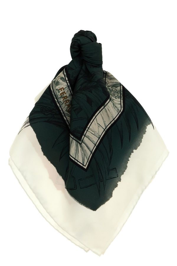  Ferragamo 'gravure' Print Scarf 