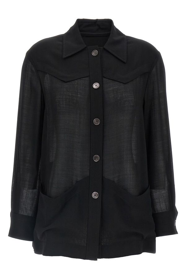 Ferragamo Semi-sheer Wool Jacket 