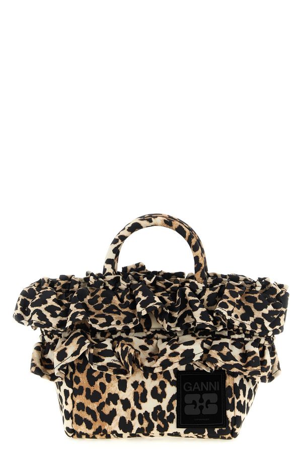  Ganni 'mini Shopper Ruffle Print' Handbag 