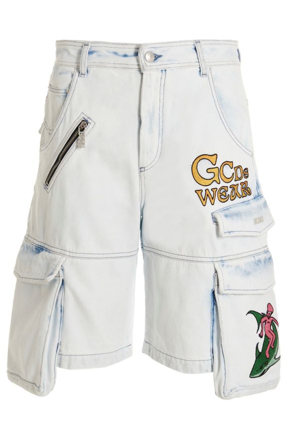  Gcds Bleached Embroidered Ultracargo' Bermuda Shorts 
