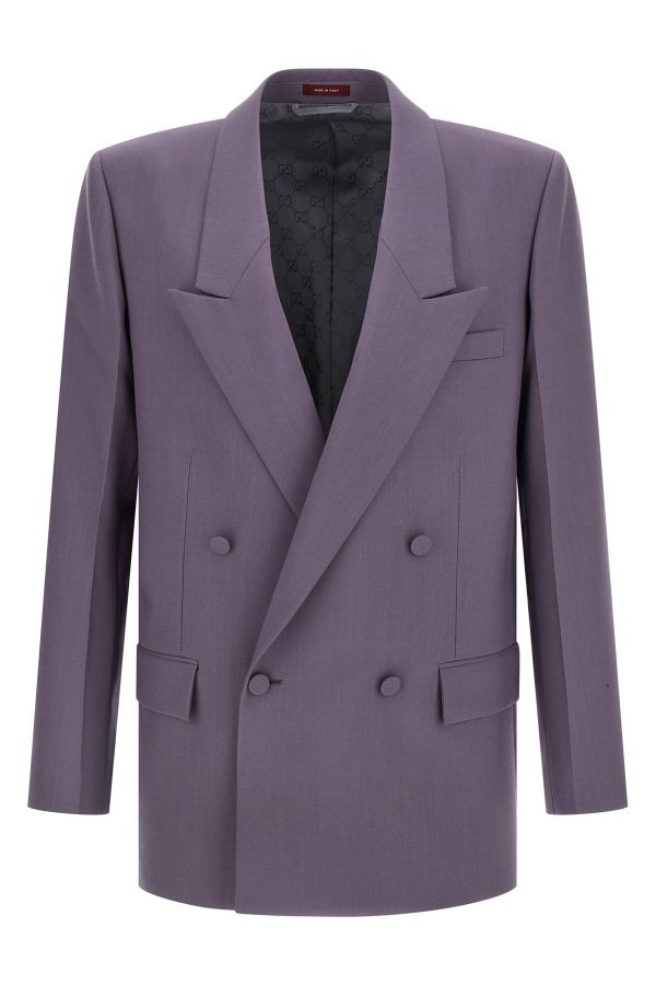  Gucci Double-breasted Wool Blazer 
