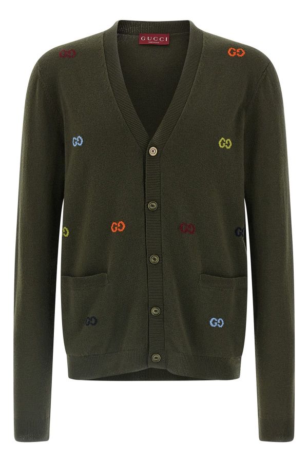  Gucci Gg Intarsia Cardigan 