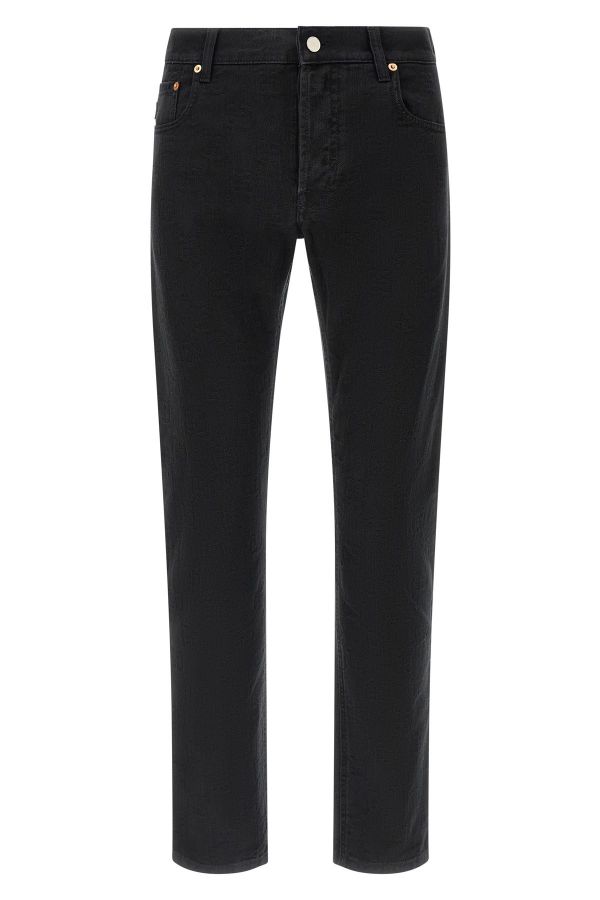 Gucci Gg Jacquard Denim Jeans 