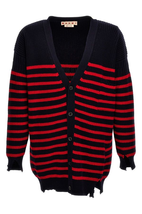  Marni Destroyed Effect Striped Cardigan 