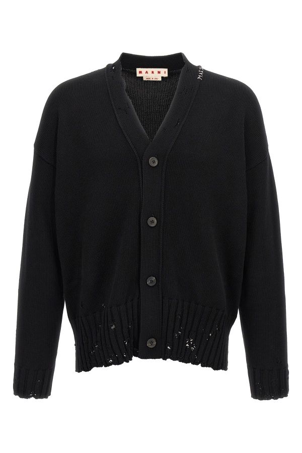  Marni Logo Embroidery Cardigan 