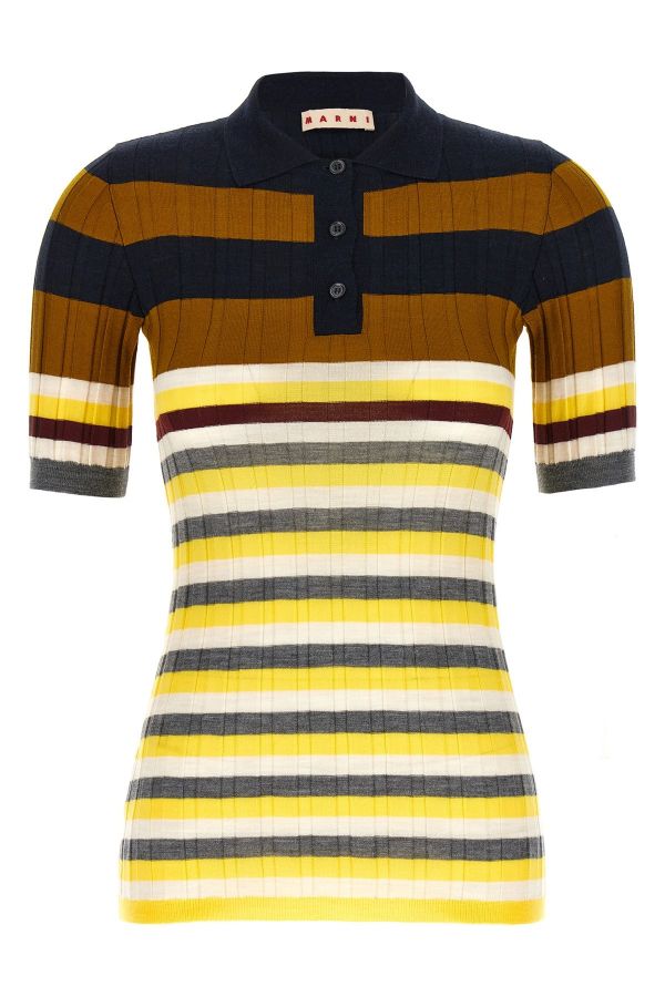  Marni Ribbed Wool Polo Shirt 