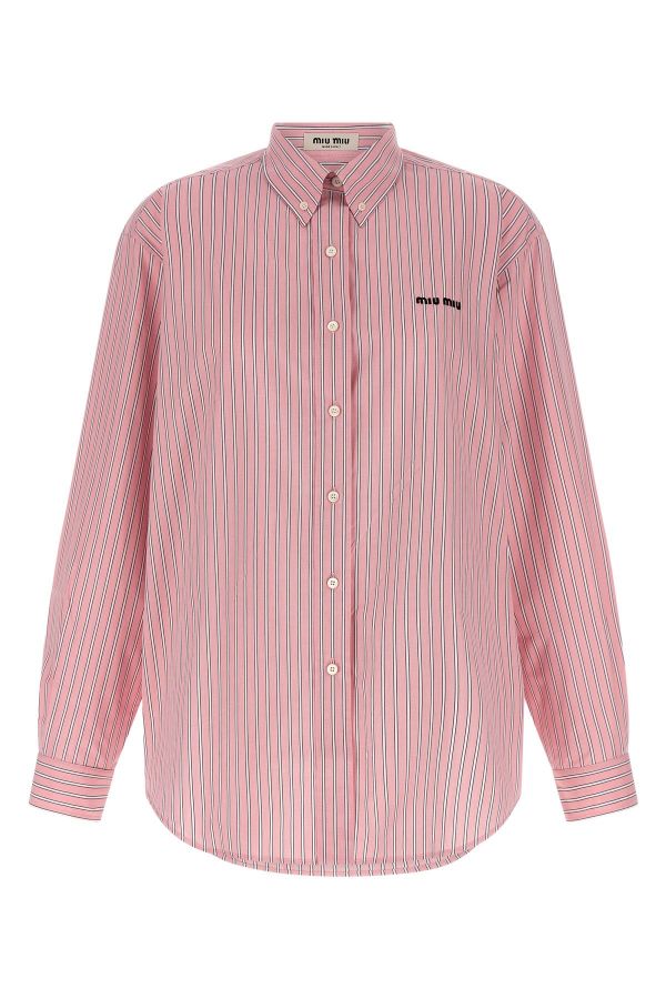  Miu Miu 'button Down' Striped Shirt 