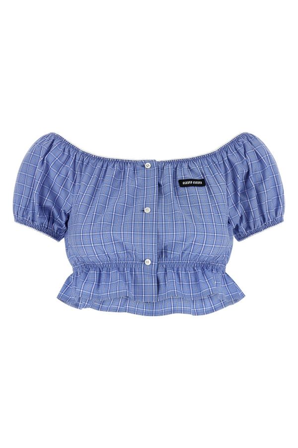 Miu Miu Check Crop Top 