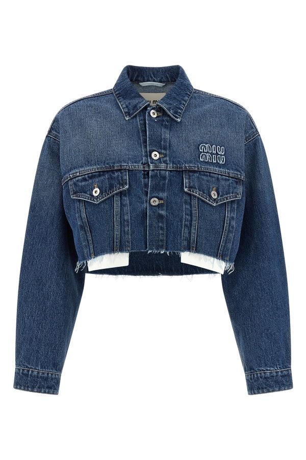  Miu Miu Cropped Denim Jacket 