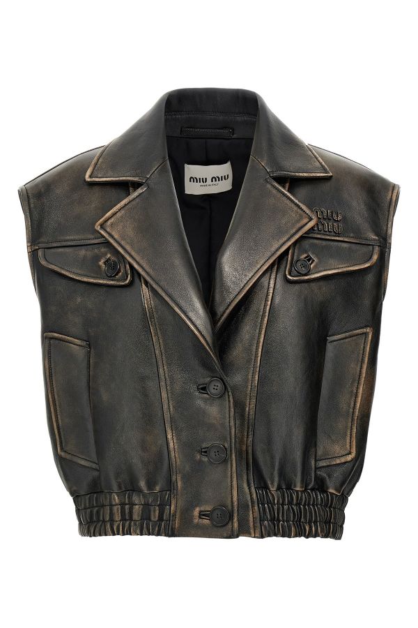  Miu Miu Logo Nappa Vest 