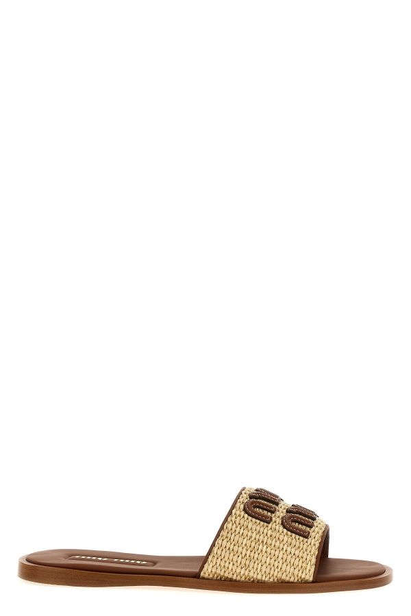  Miu Miu Logo Sandals 