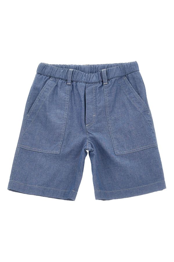  Moncler Enfant Denim Bermuda Shorts 
