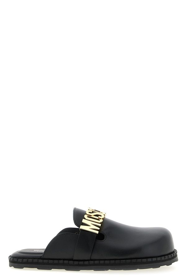  Moschino Leather Sabots 