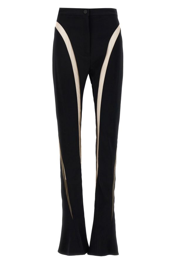  Mugler Mesh Insert Leggings 