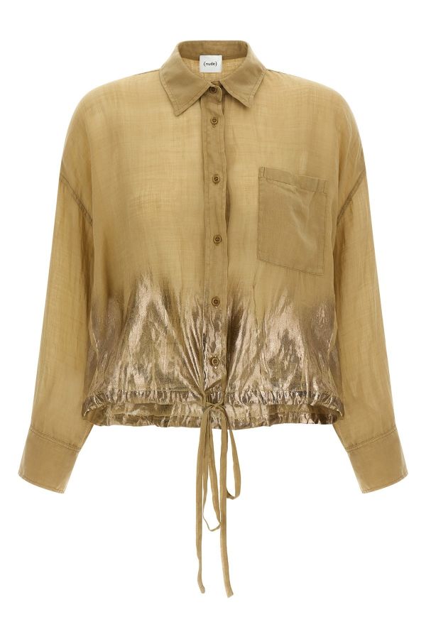  Nude Linen Blend Shirt 