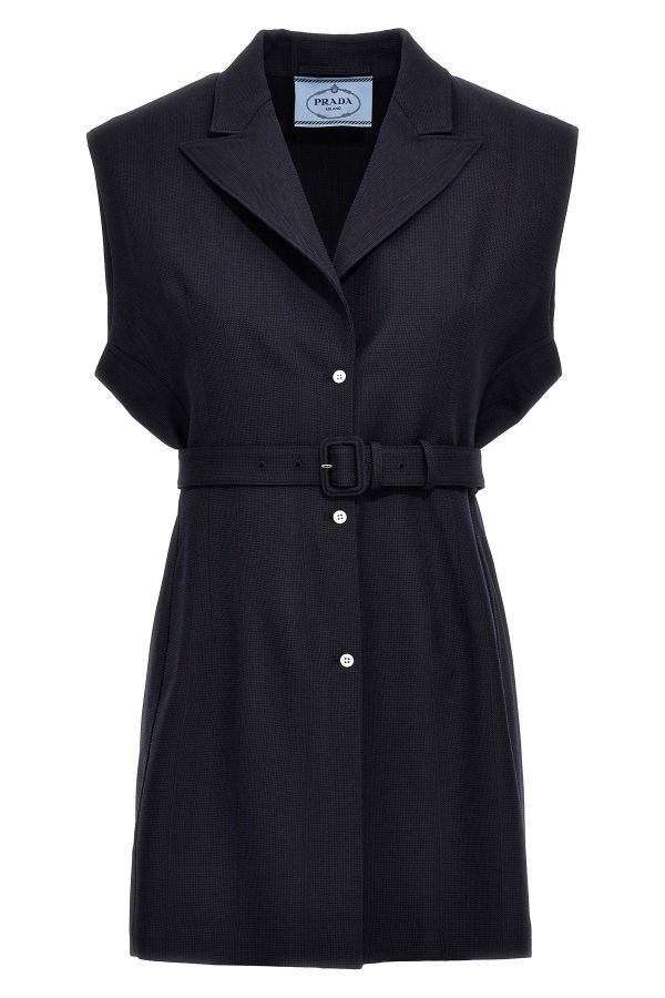  Prada Belt Wool Vest 