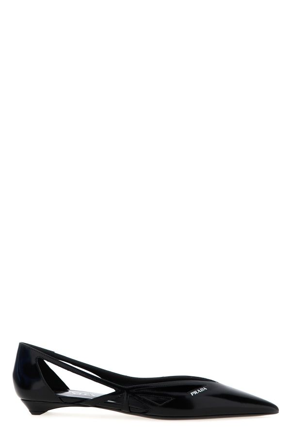  Prada Cut-out Leather Ballet Flats 
