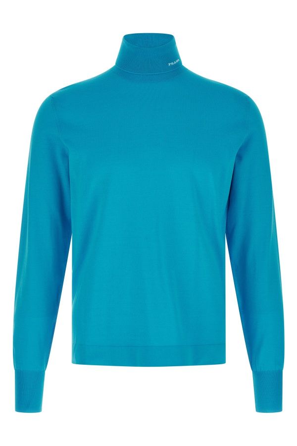  Prada Logo Intarsia Turtleneck Sweater 