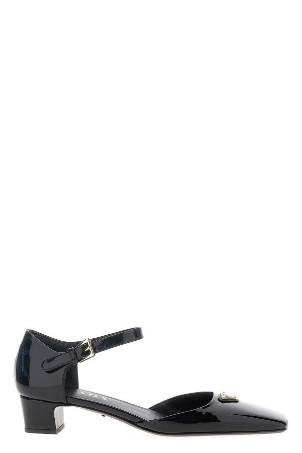  Prada Logo Patent Pumps 