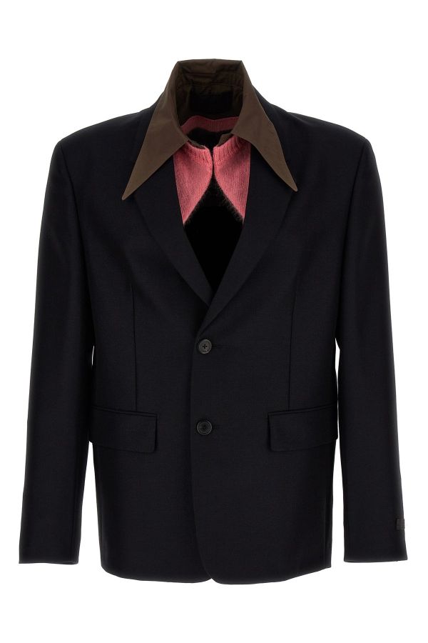  Prada Removable Collar Single-breasted Blazer 