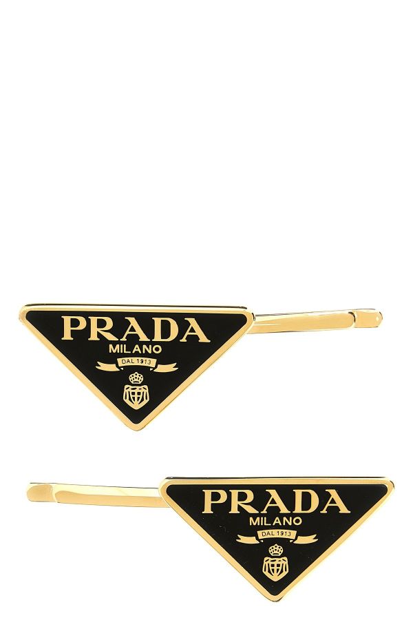  Prada Set Of 2 Logo Hair Clips 