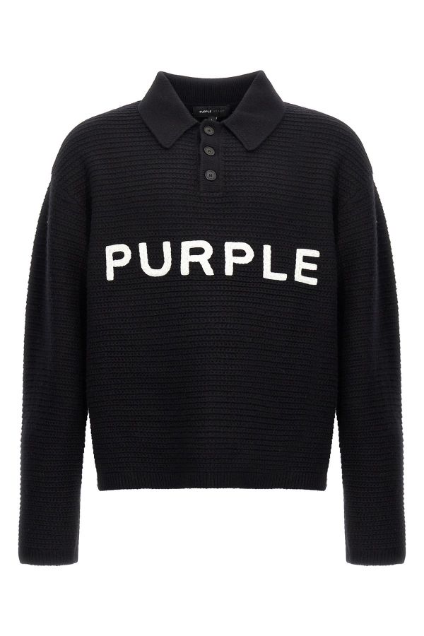  Purple Logo Embroidery Sweater 