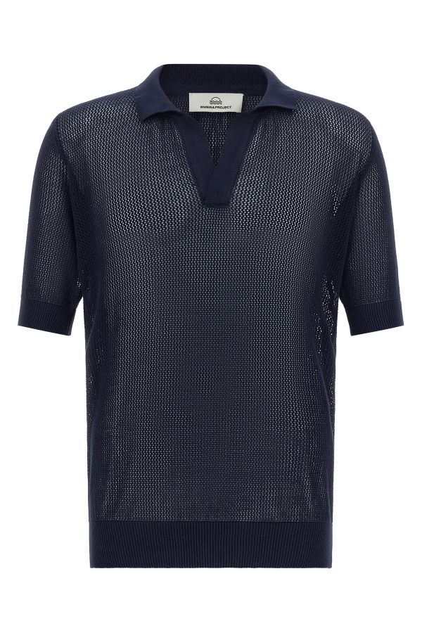  Riviera Project Openwork Cotton Polo Shirt 
