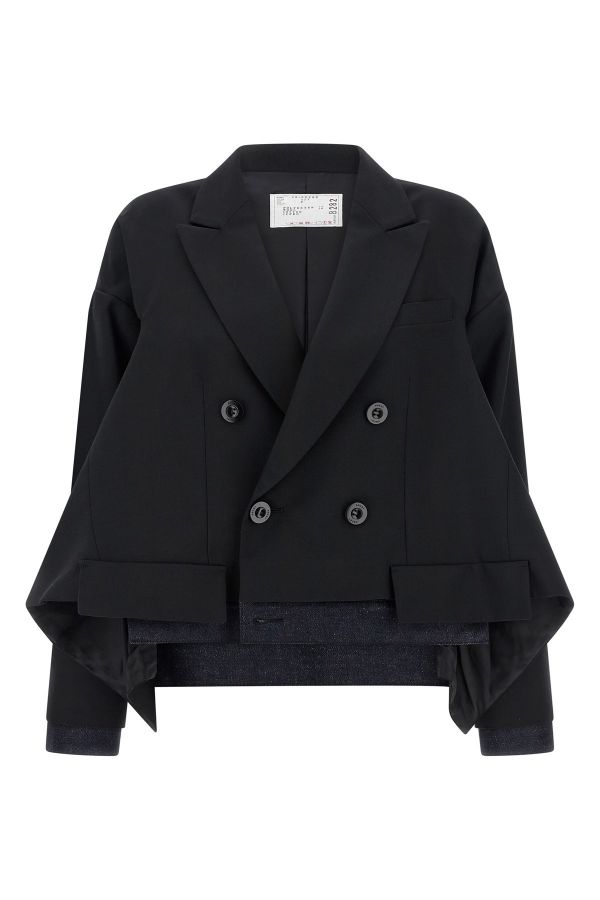  Sacai Denim Insert Blazer 