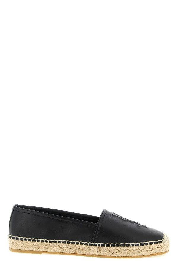 Saint Laurent Logo Leather Espadrilles 