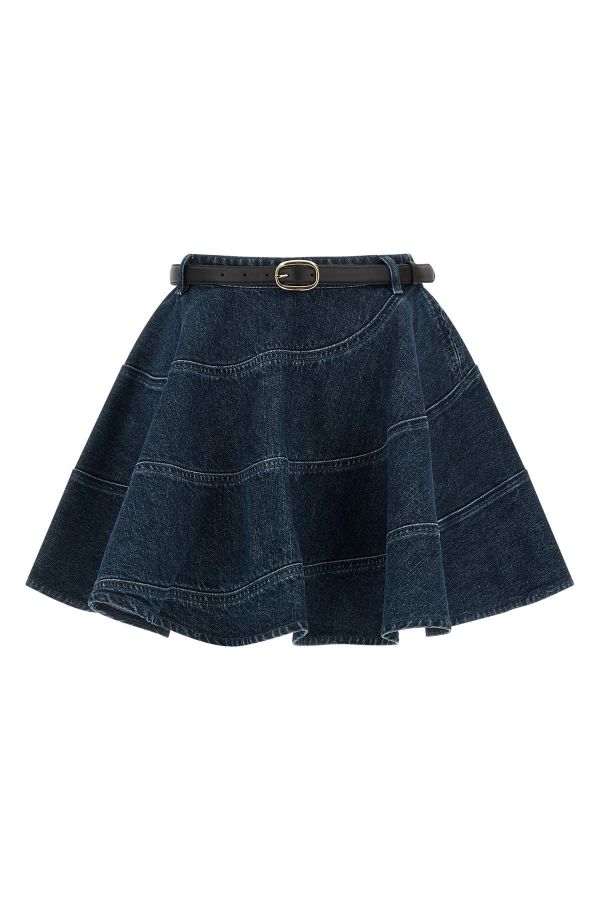  Self Portrait 'flared Denim Mini' Skirt 