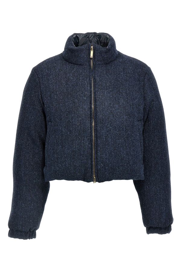 Thom Browne 'herringbone Harris Tweed' Reversible Down Jacket 