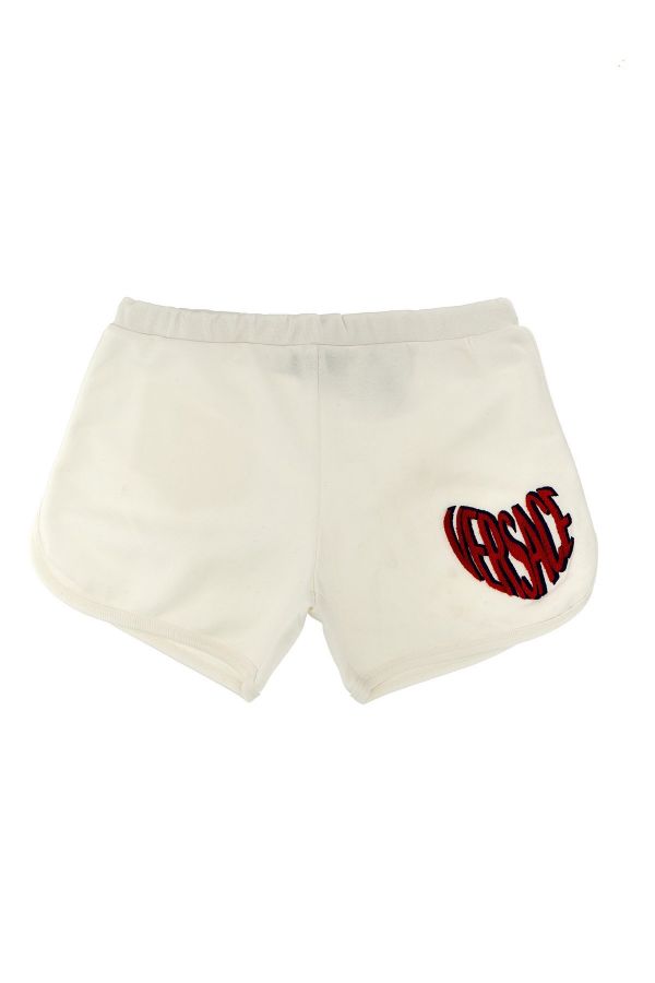  Versace Kids Logo Embroidery Shorts 