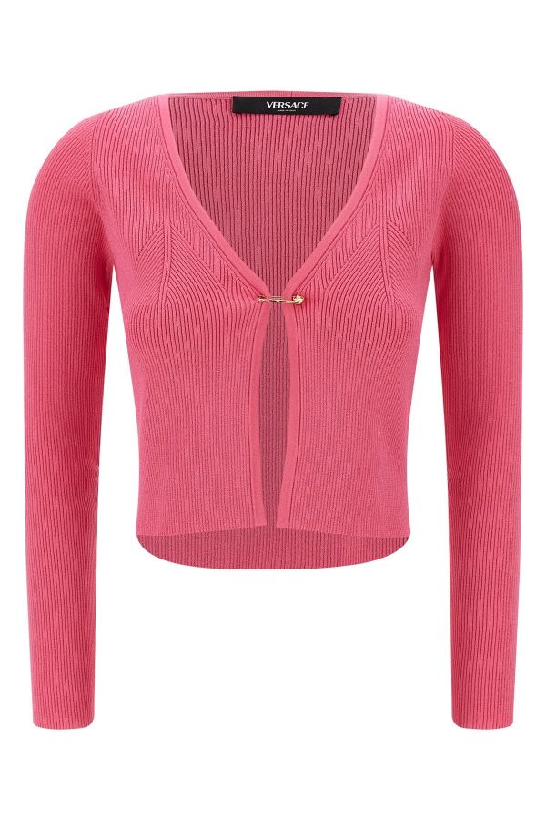  Versace 'safety Pin' Cardigan 