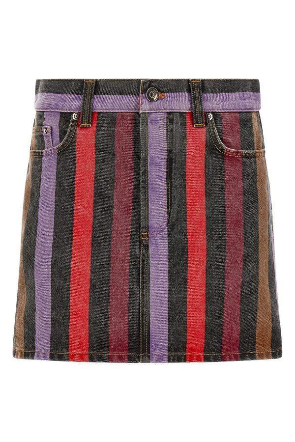  Versace Striped Denim Skirt 