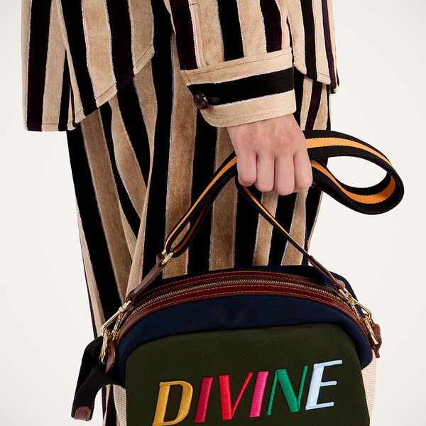  La Doublej Bags & Pochettes Gend - Divine Beauty Bag Solid Dark Green One Size 85% Cotton 15% Cow Leather 