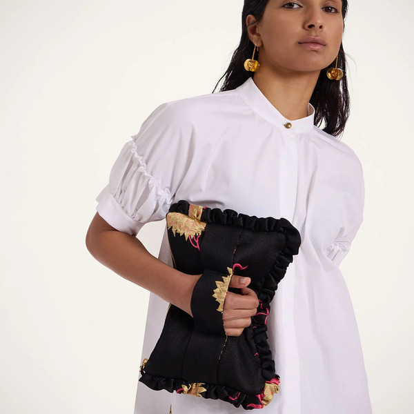  La Doublej Bags & Pochettes Gend - Hand Pochette Derby Black One Size 83% Polyester 9% Cotton 5% Silk 3% Polyamide 