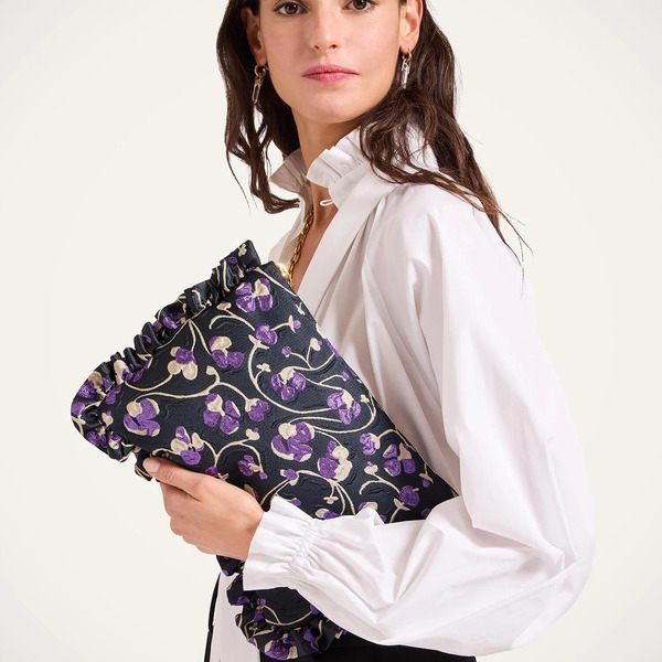  La Doublej Bags & Pochettes Gend - Hand Pochette Honeysuckle Black One Size 88% Polyester 7% Silk 5% Polyamide 