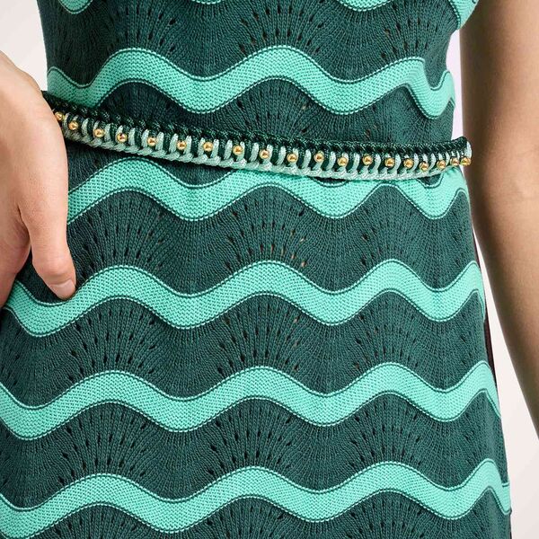  La Doublej Belts Gend - Better Together Belt Bicolor Mint & Dark Green One Size 35% Acrylic 30% Acetate 25% Cotton 5% Pmma 5% Brass 