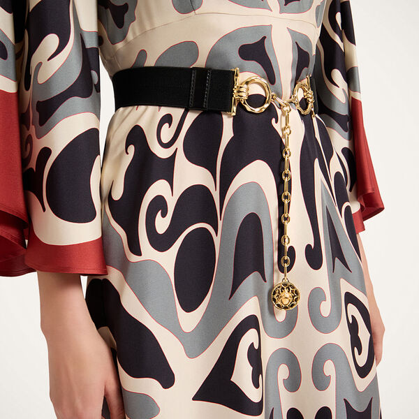  La Doublej Belts Gend - Medallion Belt Solid Black L/xl 50% Brass 43% Polyester 5% Polyurethane 2% Elastane 
