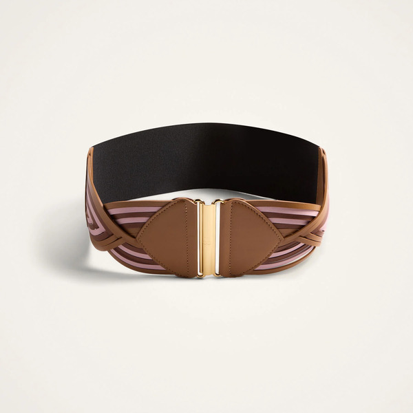  La Doublej Belts Gend - Rainbow Belt Color Block Pink & Camel L 50% Cow Leather 40% Polyester 10% Nylon 