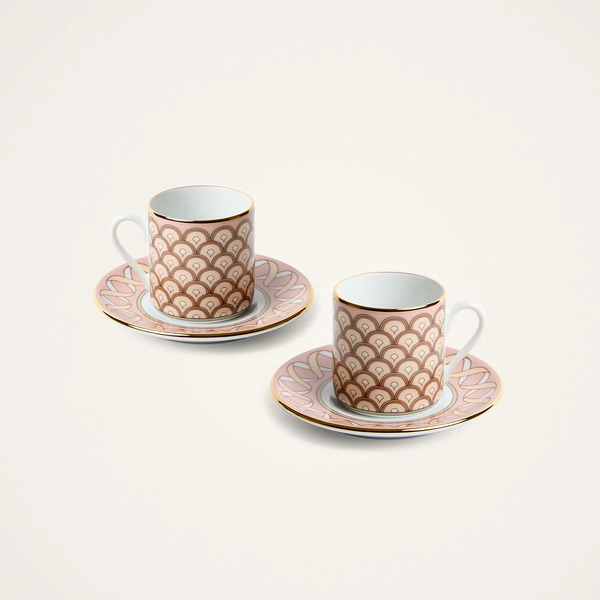  La Doublej Coffee & Tea Gend - Impero Espresso Cup Set Of 2 Odysseus Dusty Pink One Size 100% Porcelain 