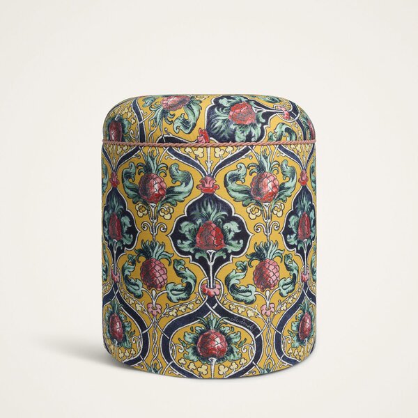  La Doublej Cushions & Poufs Gend - Baba' Outdoor Pouf Ananas Yellow One Size 45% Polyurethane Foam 30% Polyester 20% Wood 5% Others 