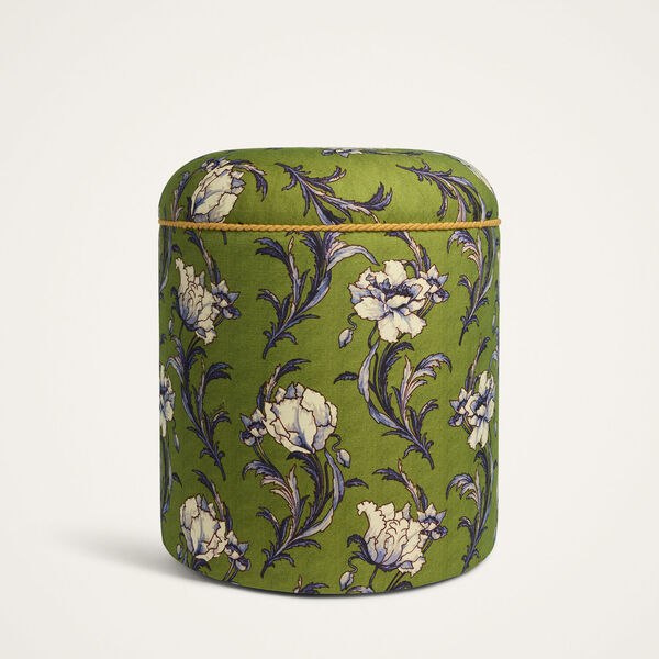  La Doublej Cushions & Poufs Gend - Baba' Outdoor Pouf Nymph Bloom Fiesole Green One Size 45% Polyurethane Foam 30% Polyester 20% Wood 5% Others 