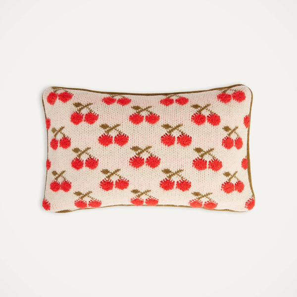  La Doublej Cushions & Poufs Gend - Cherry Knitted Cushion Off White One Size 46%acrilic 34%alpaca 14%polyammide 6%polyester 