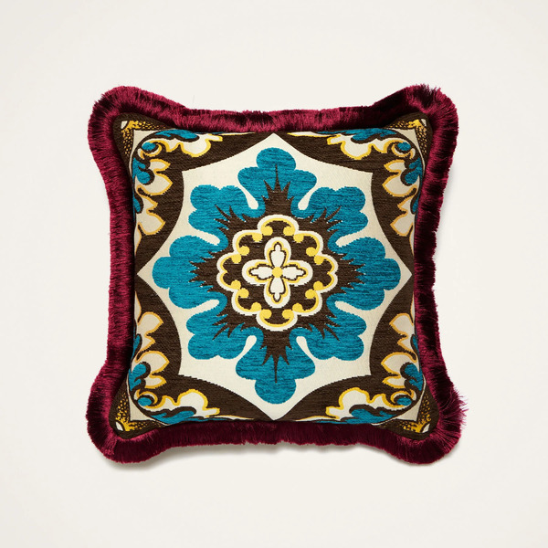  La Doublej Cushions & Poufs Gend - Cushion Palazzo Blue Petrol One Size 59% Polyester 32% Recycled Polyester 9% Acrilic 