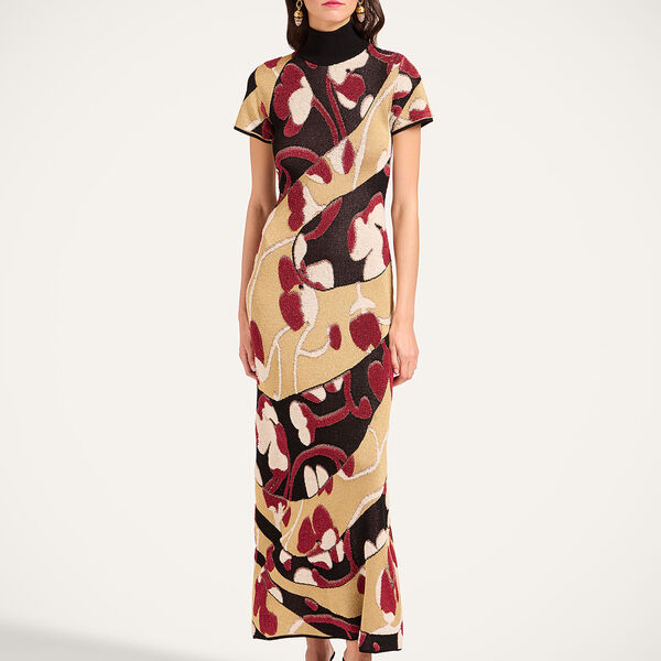  La Doublej Dresses Gend - Herald Long Dress Multicolor Gold S 58% Viscose 20% Wool 13% Metal Polyester 6% Polyamide 3% Polyester 