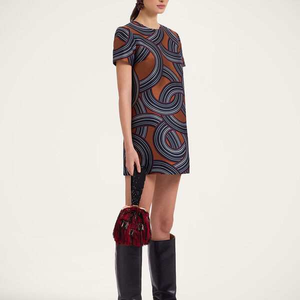  La Doublej Dresses Gend - Mini Swing Dress Montecarlo Blue Xl 57% Polyester 33% Recycled Polyester 10% Viscose 