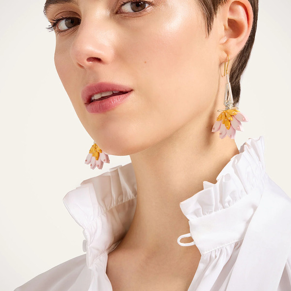  La Doublej Earrings Gend - Cornucopia Pendant Earrings Pink Metallic Beads One Size 55% Acrylic 40% Glass Beads 5% Metal 