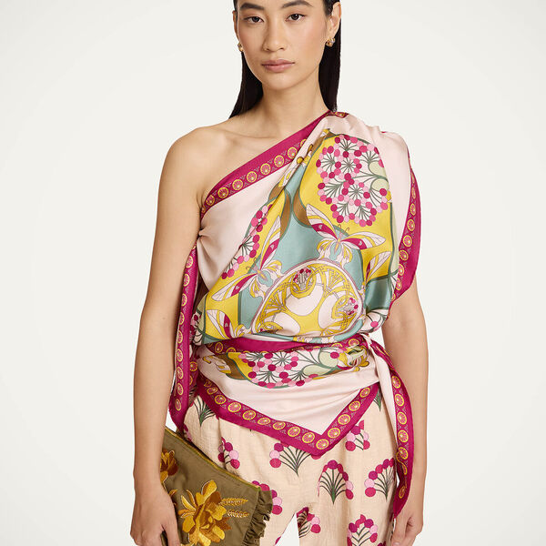  La Doublej Florette Placée Fuchsia Gend - Full-on Foulard Florette Placée Fuchsia One Size 100% Silk 