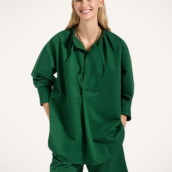  La Doublej J.j.'s Nantucket Suitcase Gend - Love Child Shirt Solid Dark Green M 77% Cotton 23% Linen 